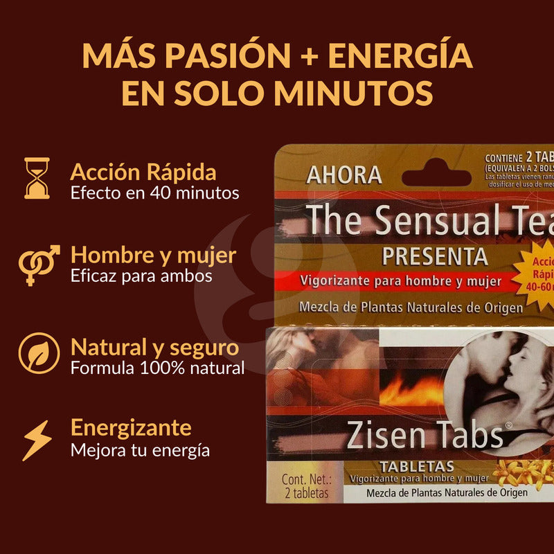 Suplemento The Sensual Tea Para Hombre Y Mujer Zisen Tabs Sabor Natural