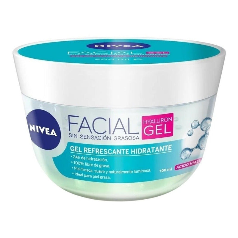 Nivea Gel Facial Con Ácido Hialurónico Para Piel Grasa, 100ml