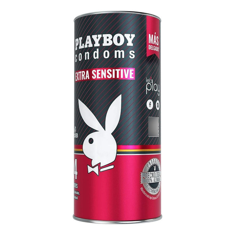 Playboy Condones Extra Sensitive Tubo Con 24 Piezas
