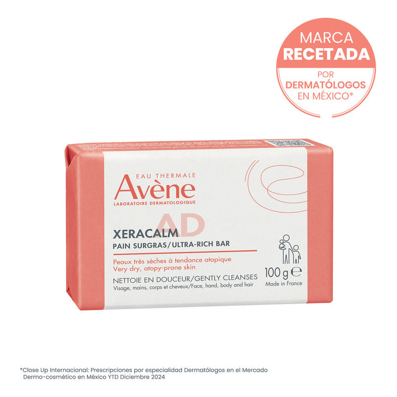 Barra Dermatológica Xeracalm A.d Avène 100 G Sin Jabón