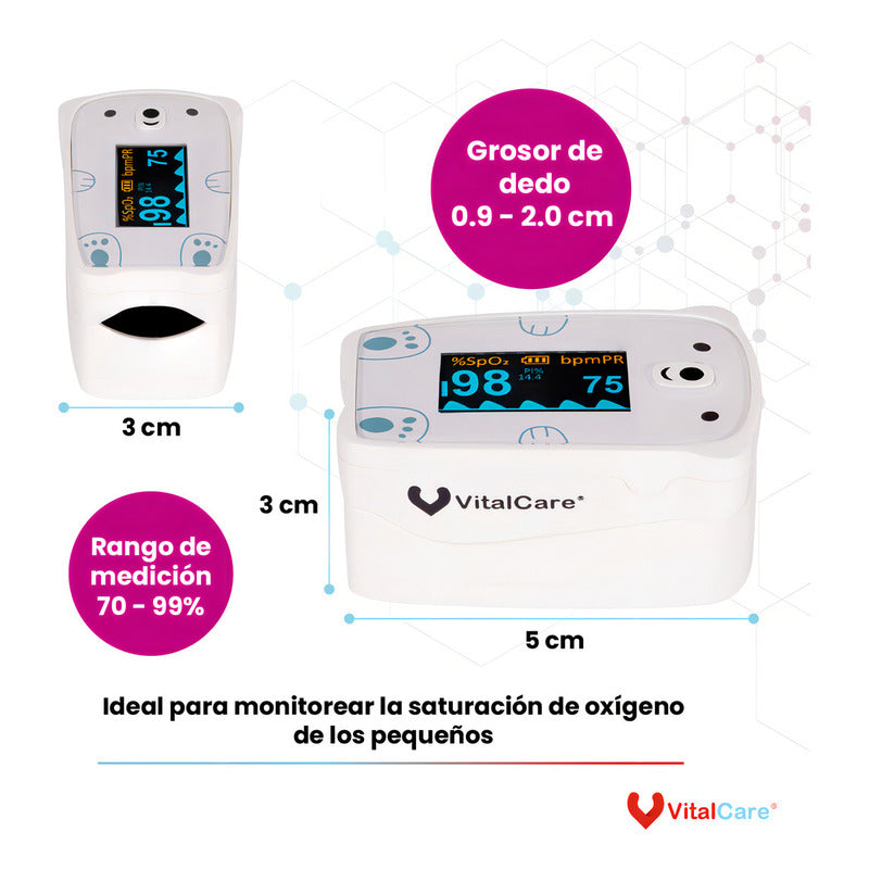 Oxímetro De Pulso Pediátrico Vitalcare Jpd-500f Blanco