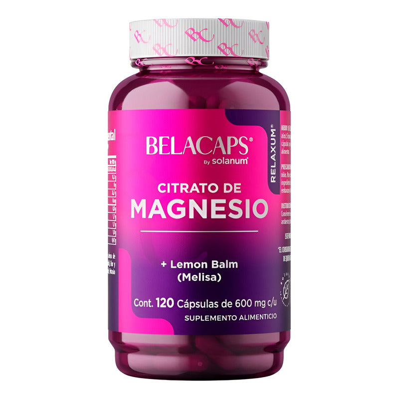 Belacaps Citrato De Magnesio 120 Cápsulas De 600 Mg Sabor Melisa