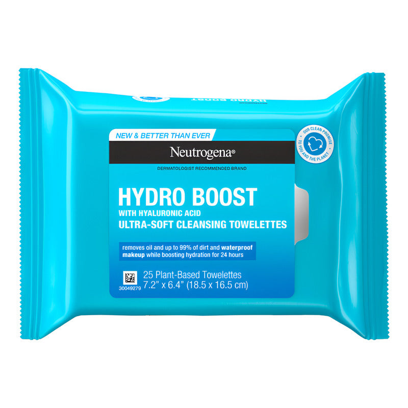 Toallitas Limpiadoras Neutrogena Hydro Boost 25 Pzs - Todo Tipo De Piel - Día/noche