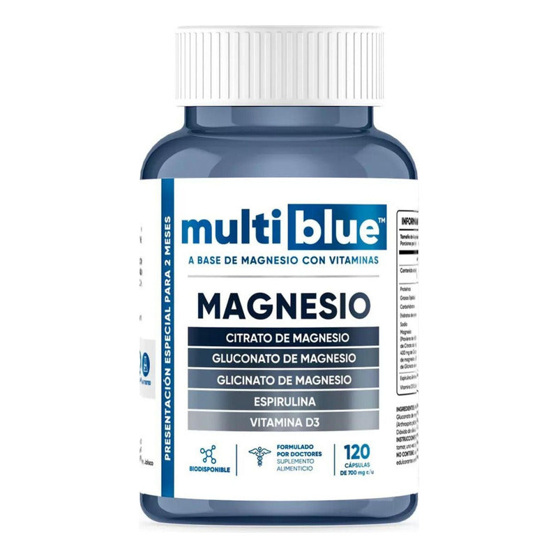 Vitaminas A Base De Magnesio Multiblue 120 Cápsulas Sabor Sin Sabor