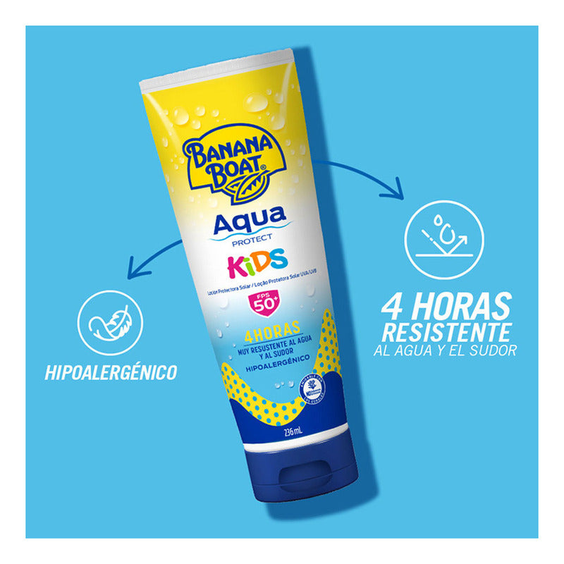 Protector Solar Banana Boat Aqua Protect Kids 50+ Fps Loción 236 Ml