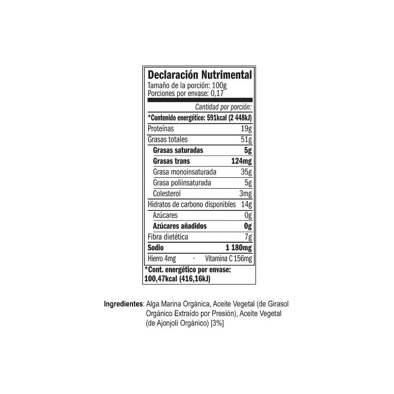 Alga Marina Organica Tostada Kirkland Signature 17g Con 10u