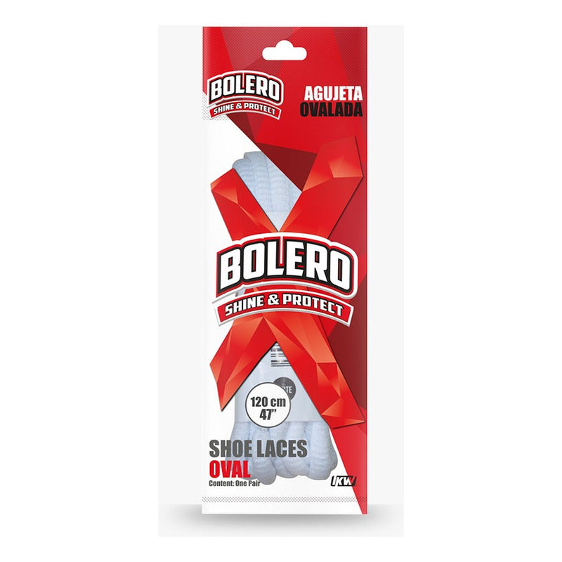 Bolero Agujeta Ovaladas Blancas 120cm Blanco