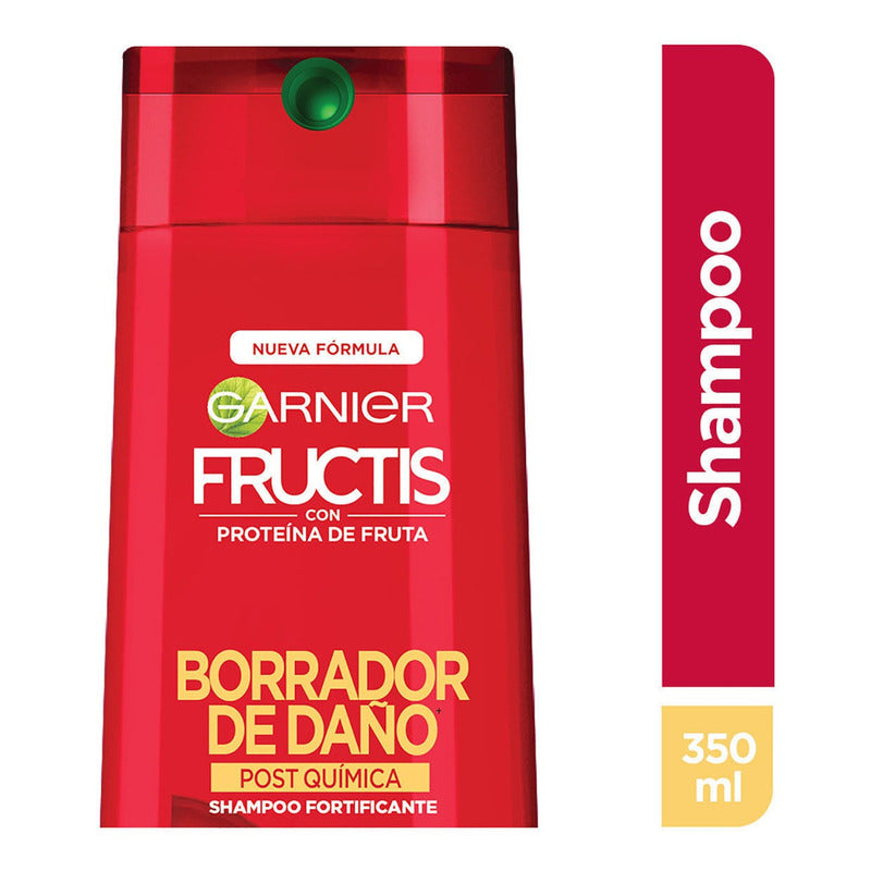 Garnier Fructis Shampoo Borrador De Daño Postquimica 350ml