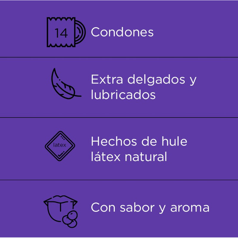 Playboy Party Mix 14 Condones Sabores Max Sens