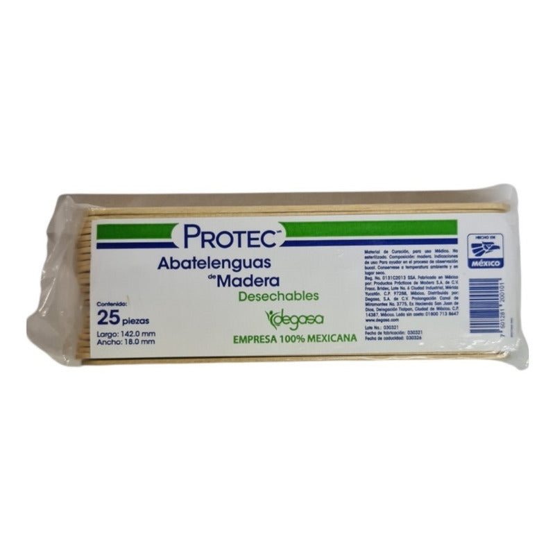 5 Bolsas De 25 Abatelenguas Protec 142mm X 18mm