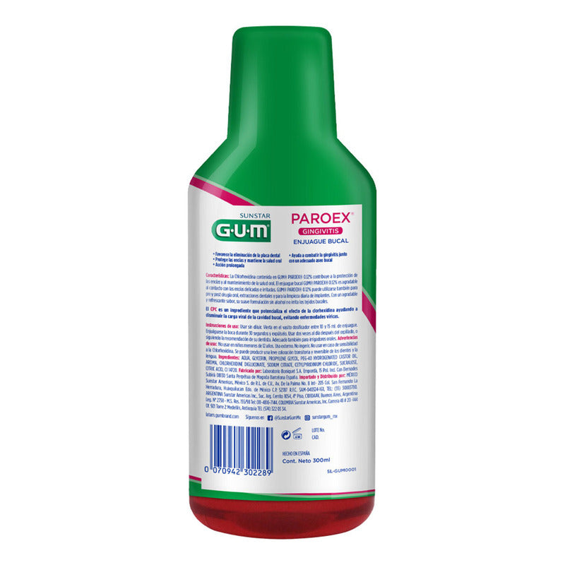 Enjuague Bucal Paroex Gingivitis 0,12% Digluconato Gum