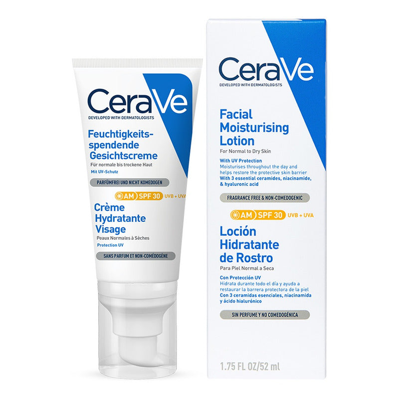 Cerave Loción Hidratante De Rostro Fps30 52ml Todo Tipo De Piel Día