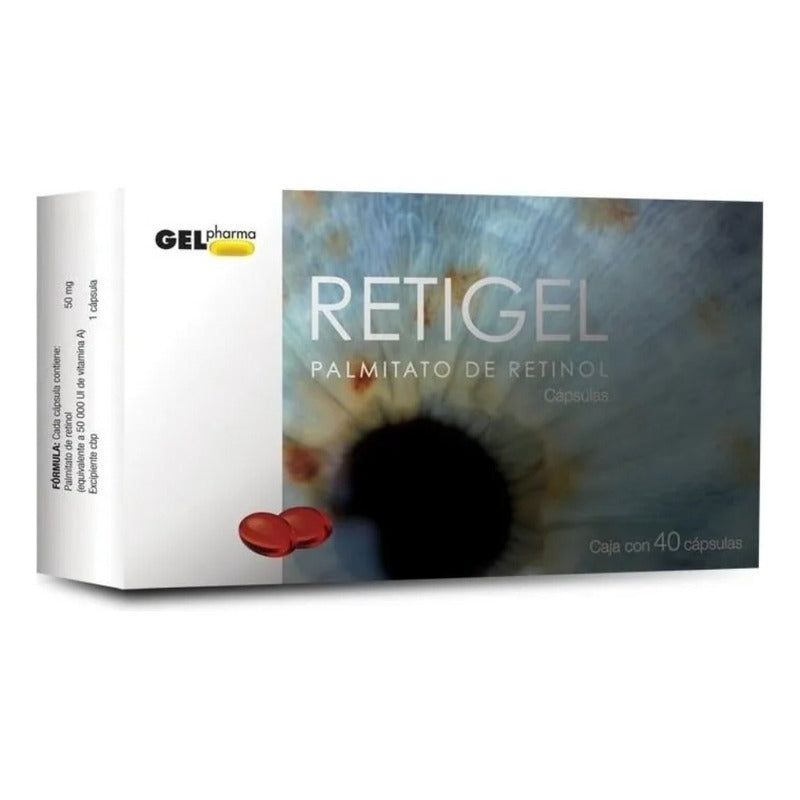 Retigel Vitamina A 50mg 40 Capsulas Sabor Sin Sabor