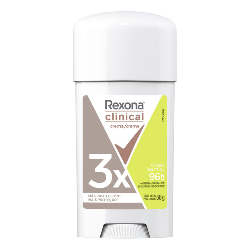 Desodorante Rexona Clinical Para Mujer Crema Stress Ctrl 58g