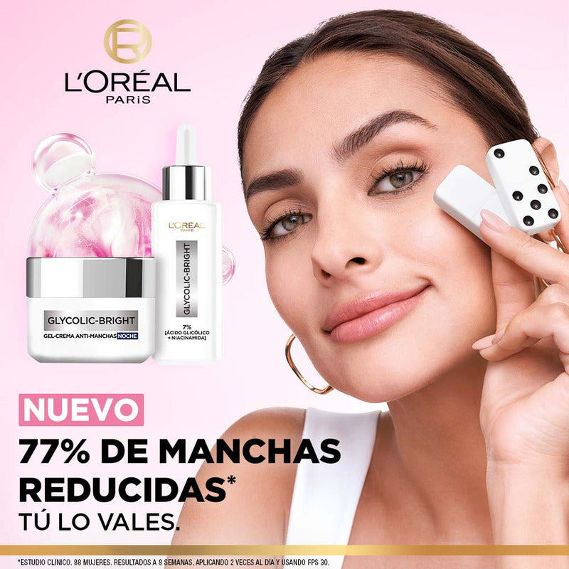 Gel Crema Noche Anti-manchas Ácido Glicólico L'oréal Paris Todo Tipo De Piel Noche