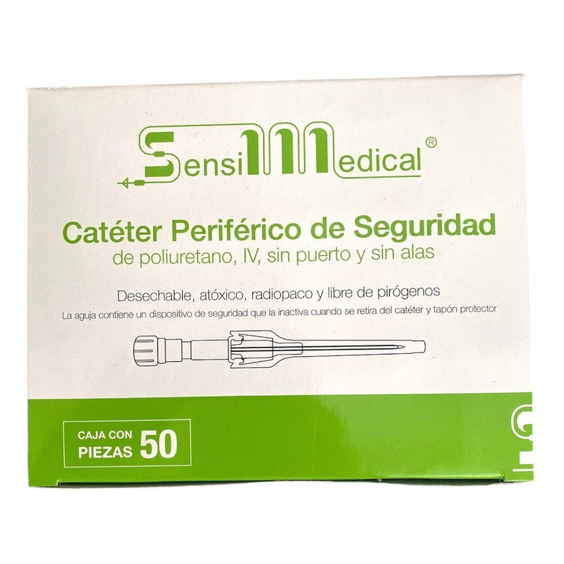 Catéter Periférico De Seguridad 20g Sensimedical 50pzas