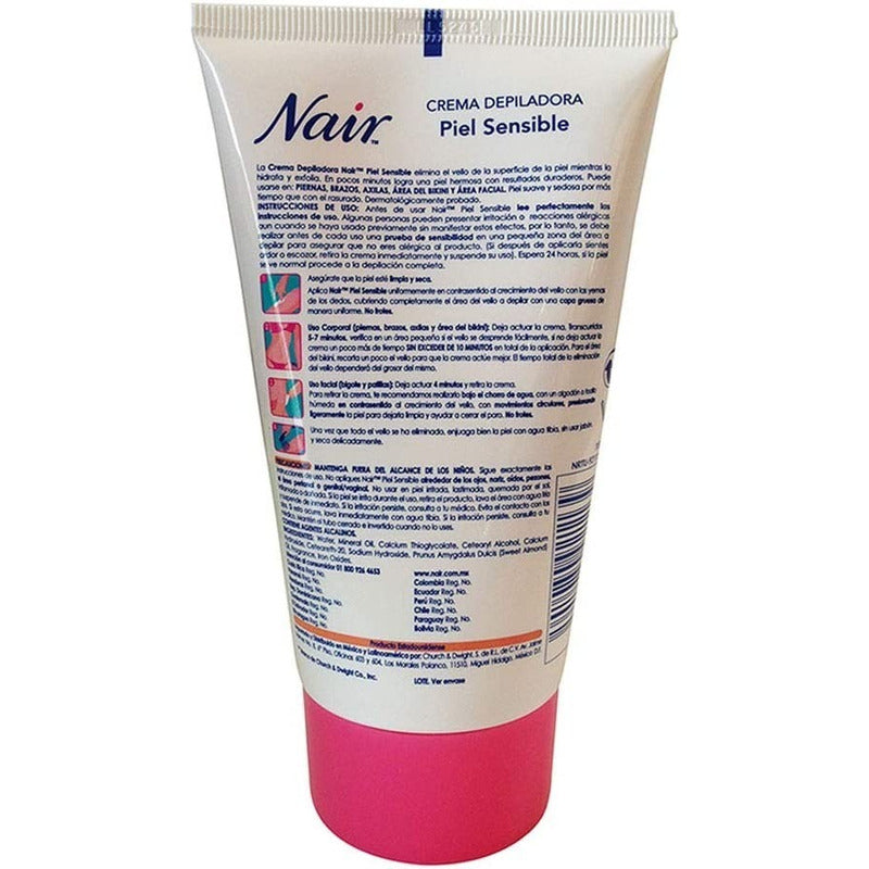 Nair Crema Depilatoria Sensible Aceite De Almendras 150ml Sensible