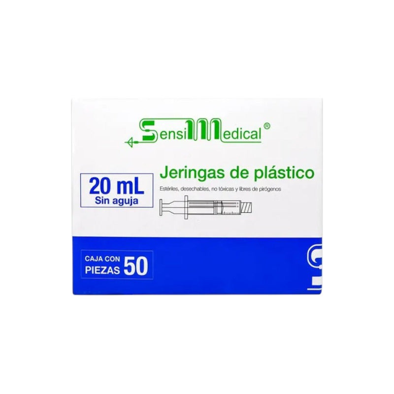 Jeringa De 20ml Sin Aguja Sensimedical 50 Unidades