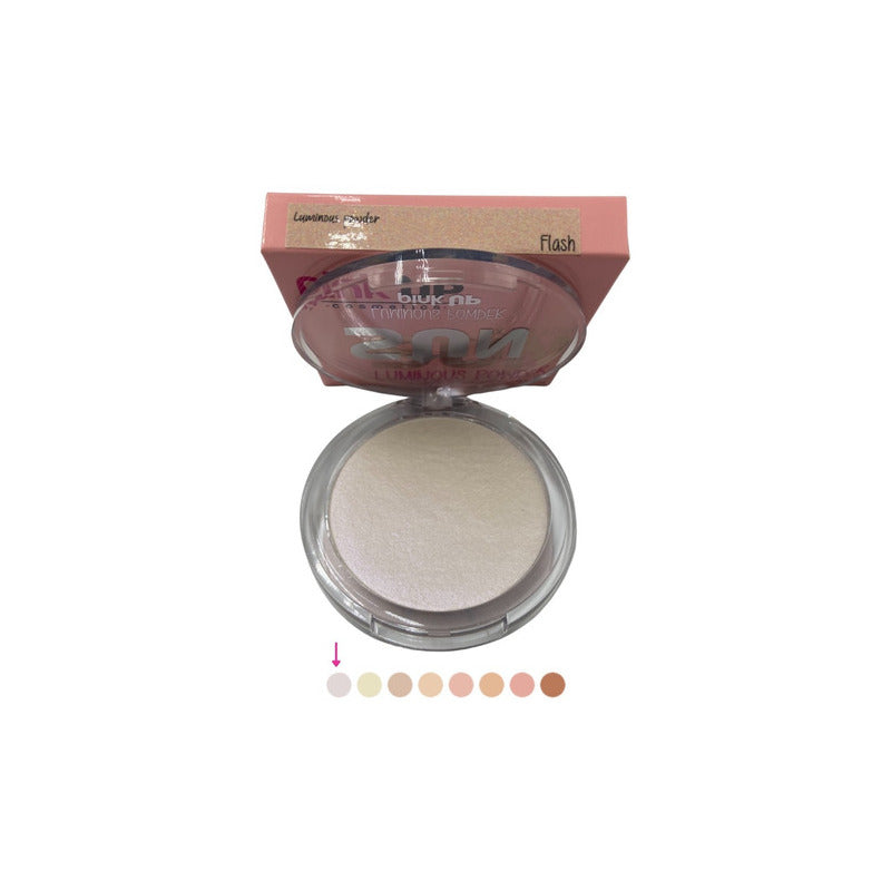 Polvo Iluminador Luminous Powder. Maquillaje Polvo. Pink Up Color Pkip 01 Flash