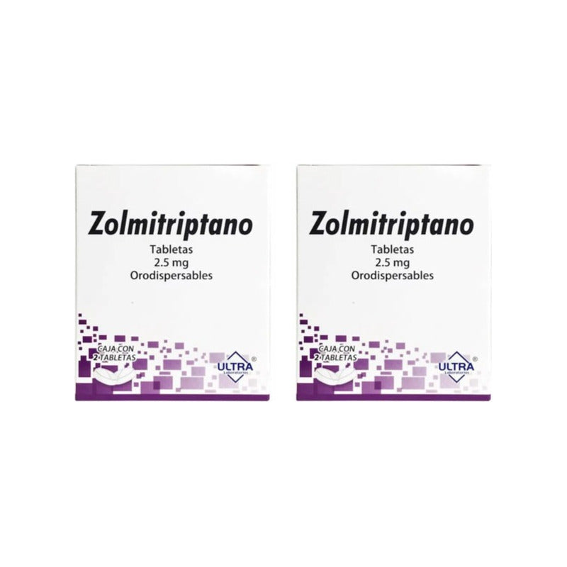 Dos Cajas De Zolmitriptano Ultra 2.5mg 2 Tabletas Cu