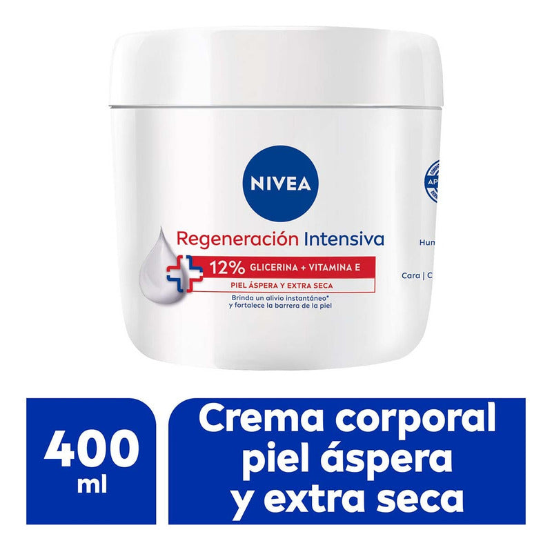 Nivea Crema Corporal Regeneración Intensiva, Sin Fragancia, 400 Ml