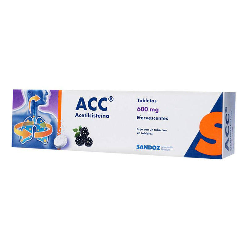 Acc Tabletas Efervescentes 600 Mg, 20 Tabletas