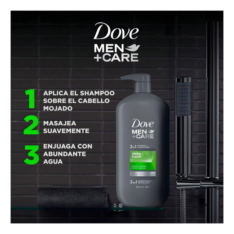 Shampoo 2 En1 Dove Men Care Acondicionador Fresh Clean 917ml