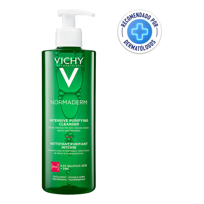 Vichy Normaderm Gel Limpiador Facial Hipoalergénico Ideal Para Piel Mixta A Grasa, 400ml