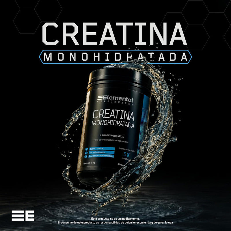 Elemental Performance Creatina Monohidratada 90 Porciones De 5g S/saborizantes 450g