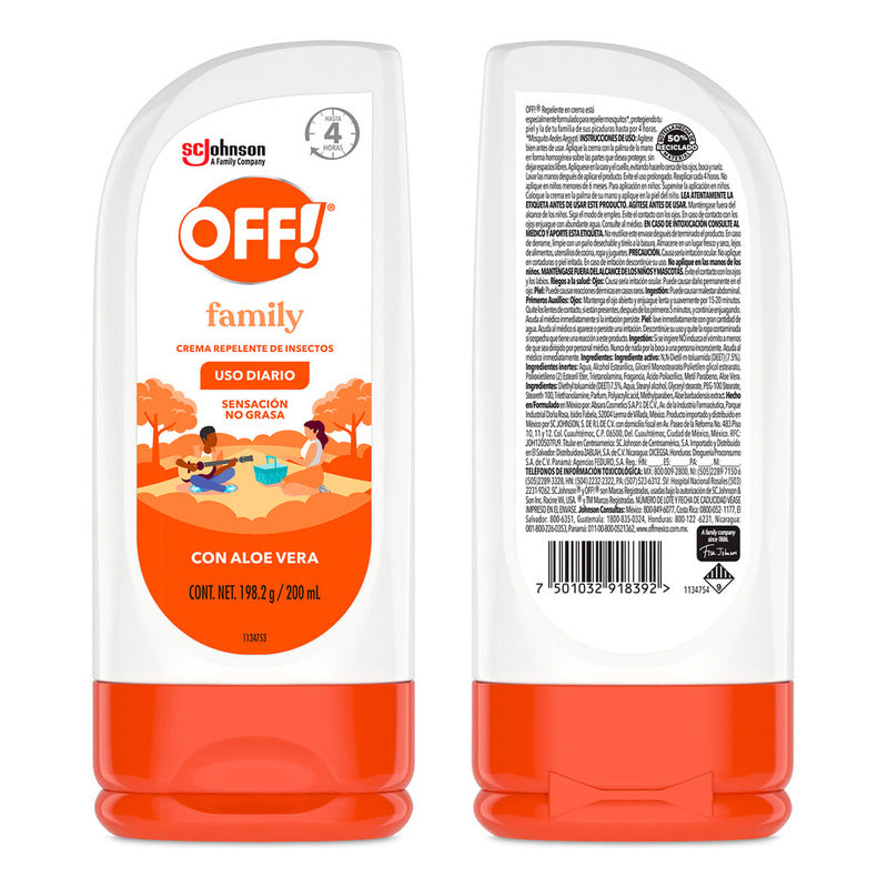 Repelente De Mosquitos En Crema Off Family 2 Unidades De 200ml