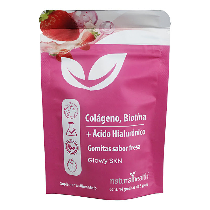 Colageno Biotina + Acido Hialuronico 14gomitas Sabor Fresa - Fresa