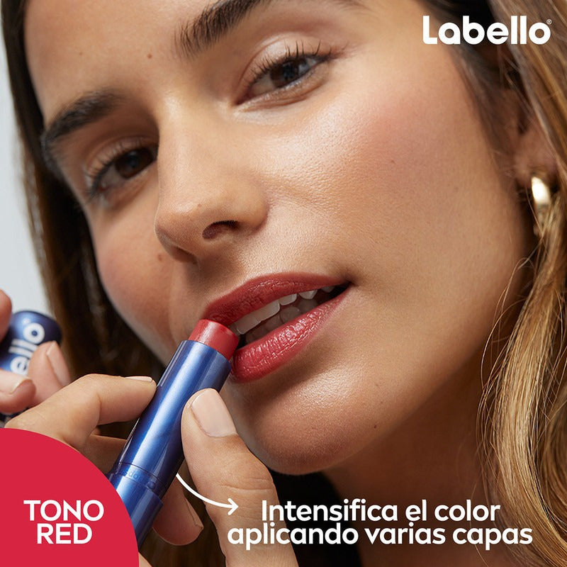 Bálsamo Labial Labello Caring Beauty Color Red 4.8g