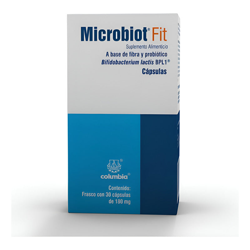 Microbiot Fit Suplemento Fibra Y Probiótico 180 Mg 30 Caps Sin Sabor