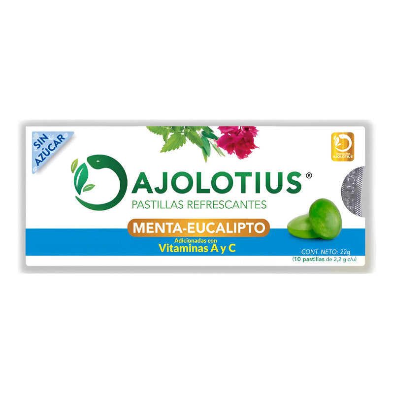 Pastillas Refrescantes Menta Eucalipto Ajolotius 10 Pzas