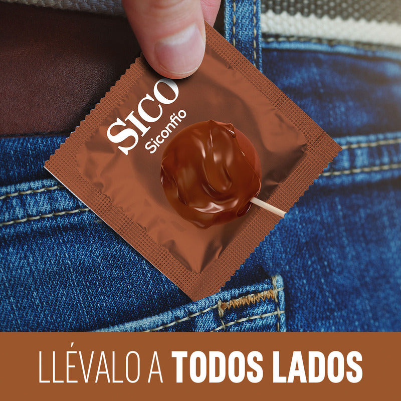 Sico® Play Mix, Condones Texturizados Sabor Chocolate, 3 Pz