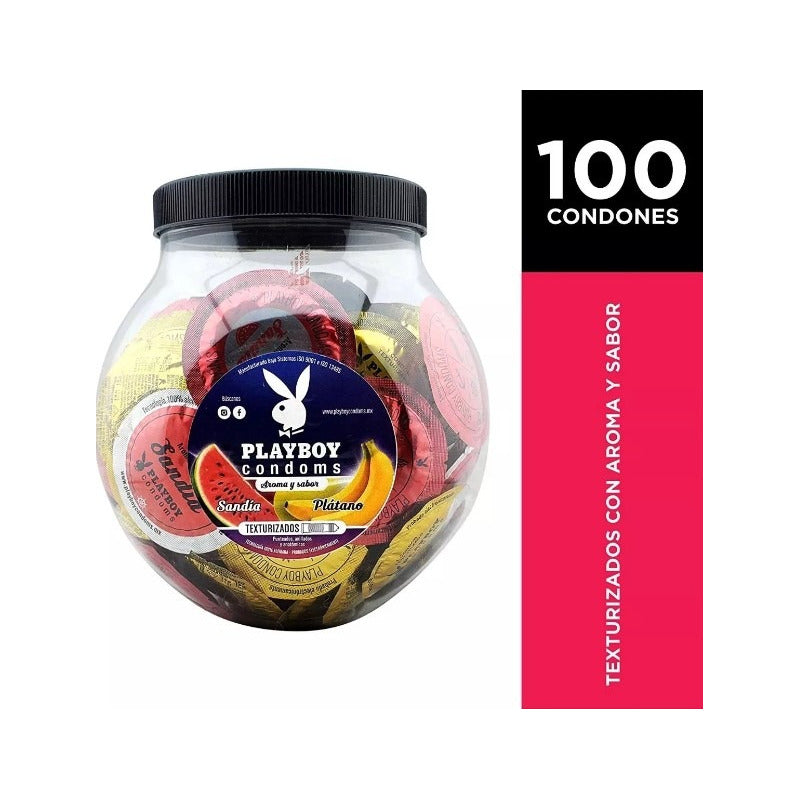 Playboy Condoms Vitrolero 100 Condones Aroma Y Sabor