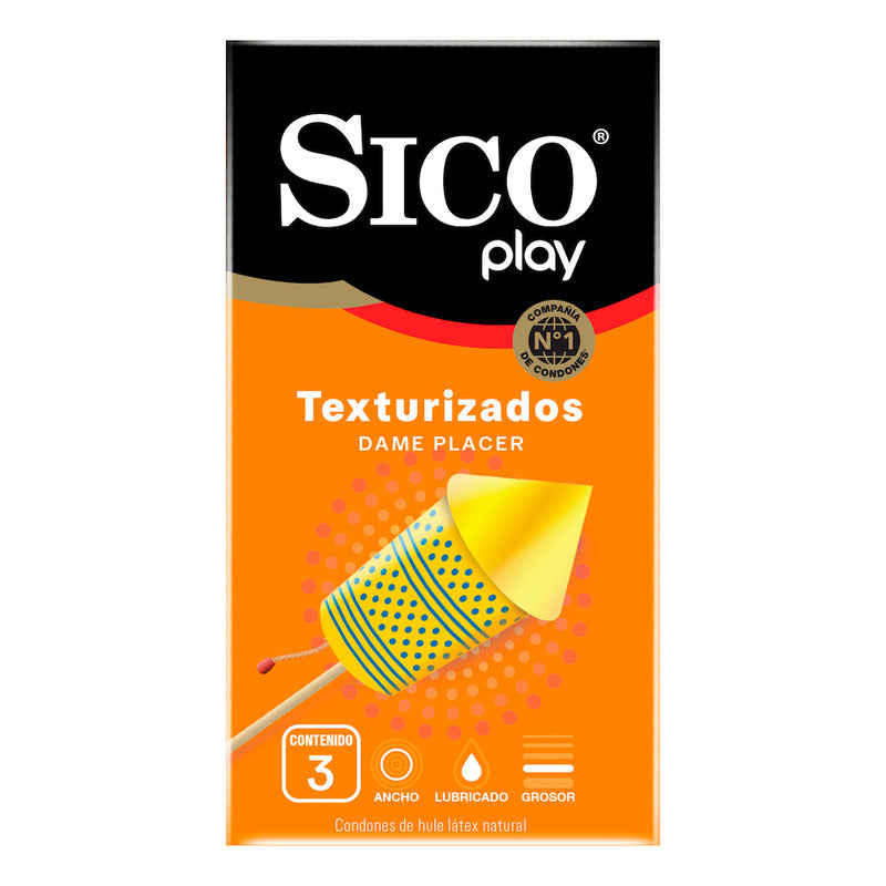 Kit Sico Texturizado 3 Condones + Anillo Vibrador