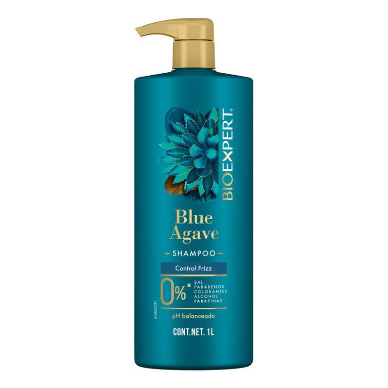 Shampoo Bioexpert Blue Agave Control Frizz Sin Sal 1 Litro