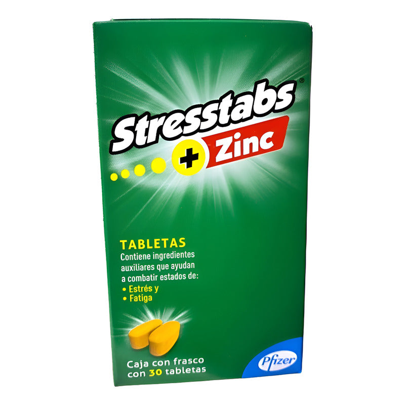 Multivitamínico Stresstabs Pfizer Con Zinc 30 Tabletas Sin Sabor