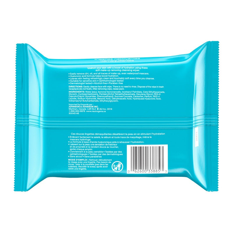 Neutrogena Hydro Boost Toallitas Limpiadoras Hidratantes, 25 Pzs, Todo Tipo De Piel
