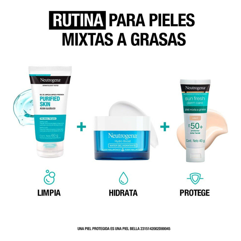 Neutrogena Protector Solar Facial Tono Claro Sun Fresh Derm Care Niacinamida Fps50+ 40g