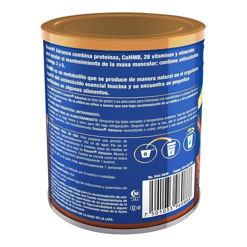 Alimentación Especializada Ensure Advance Polvo Lata Sabor Fresa 400g