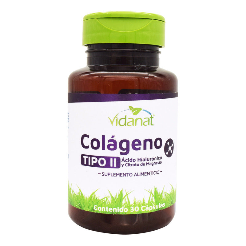 Colageno Tipo Ii Ácido Hialurónico Magnesio 30 Cáp Vidanat Sabor Sin Sabor