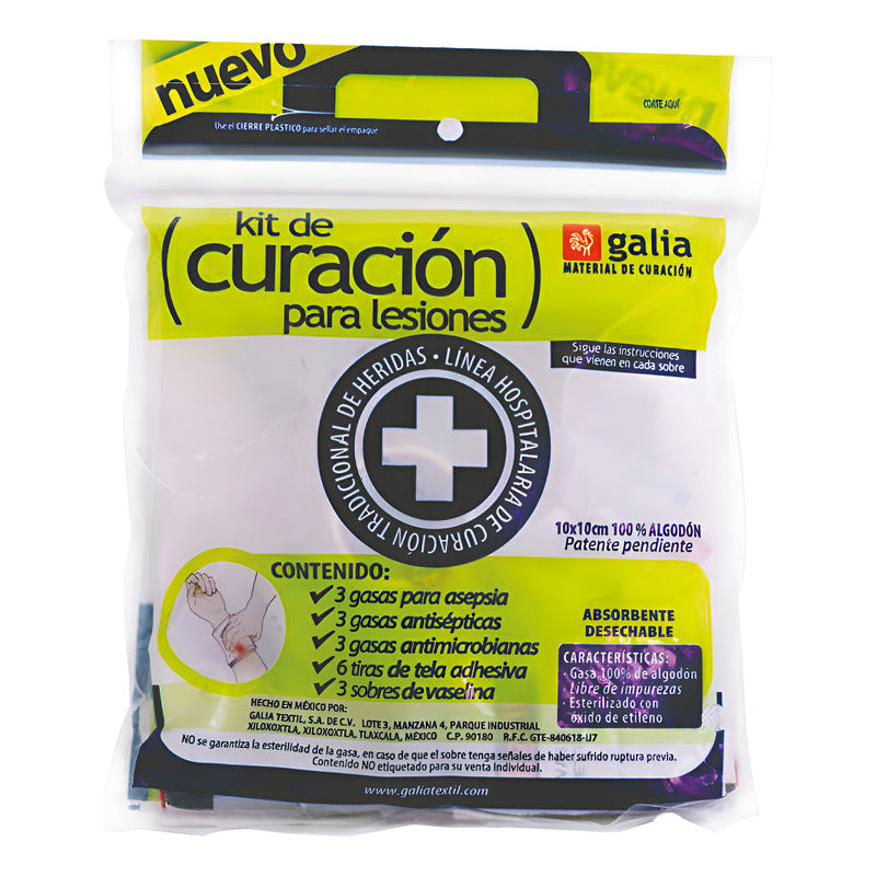 Kit De Curación Galia Para Lesiones, 18 Pzas Blanco