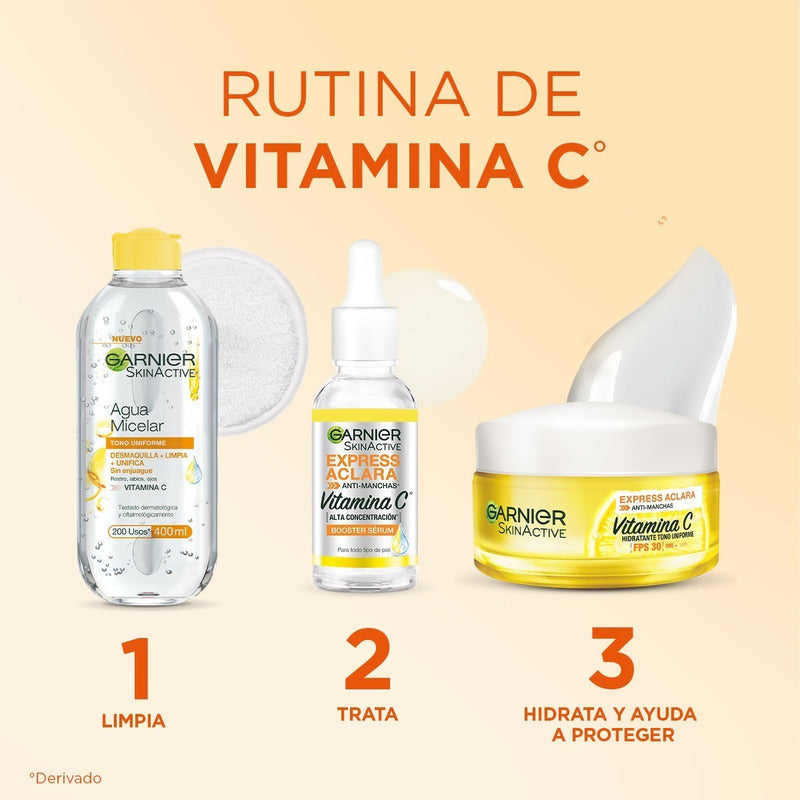 Garnier Sérum Anti Manchas  Express Aclara Vitamina C 30ml Todo Tipo De Piel Día