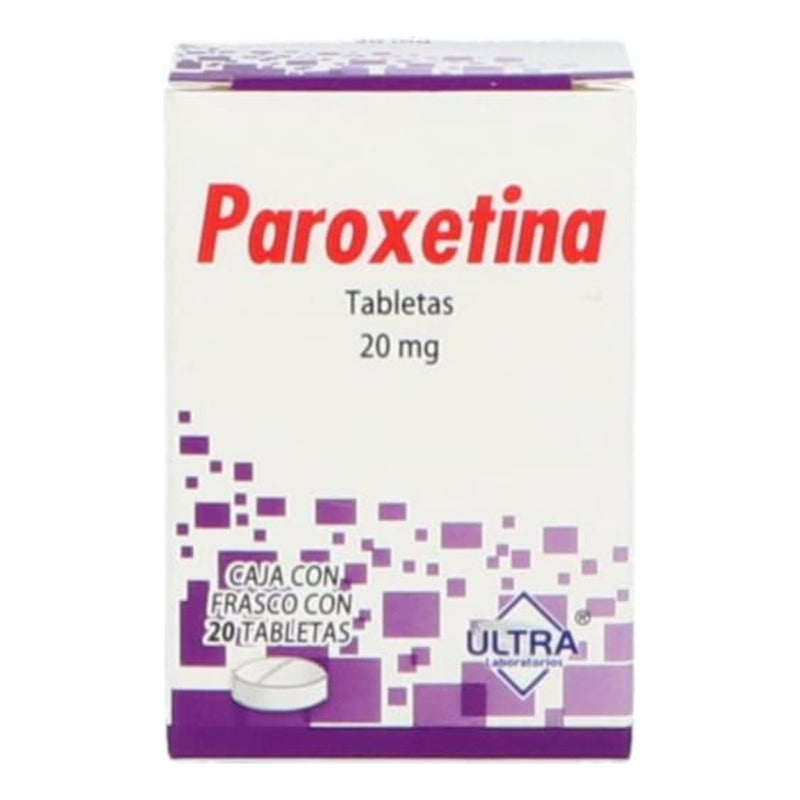 Paroxetina Tabletas 20 Mg, 20 Tabletas