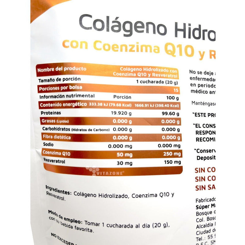 Colageno Hidrolizado Coenzima Q10 Y Resveratrol Vidanat 300g Sabor Matcha