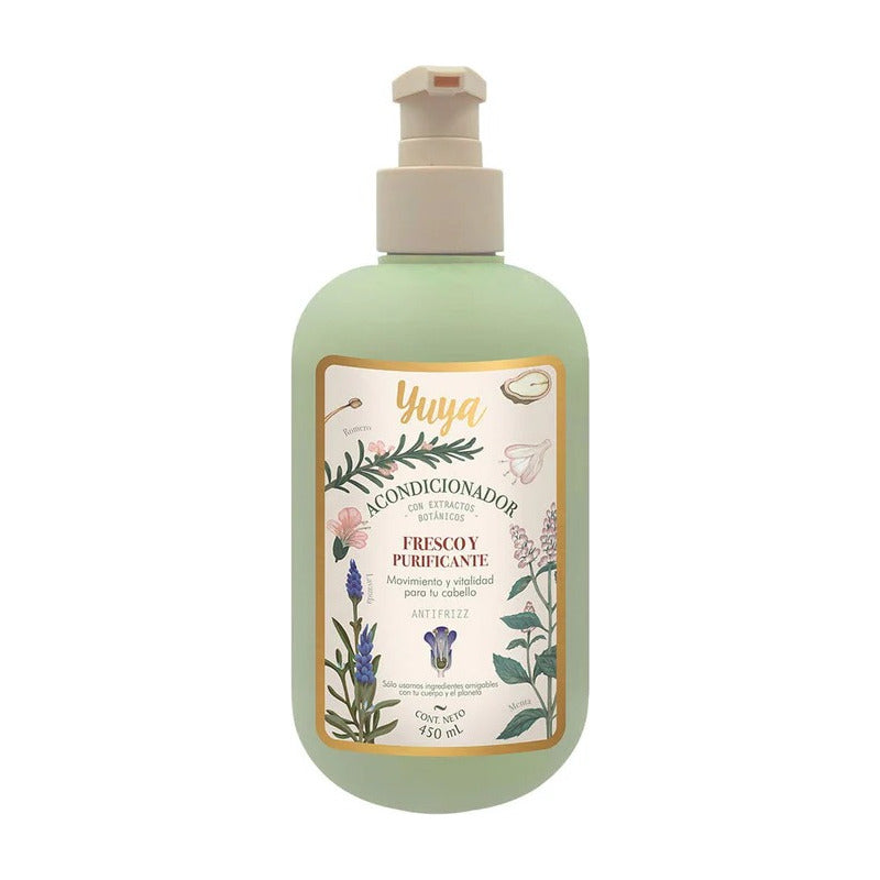 Acondicionador Fresco Y Purificante De Menta Botella 450ml Yuya