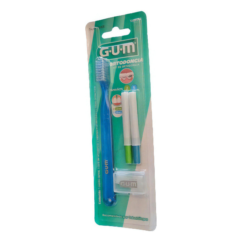 Kit Cera Ortodoncia Gum Menta + Cepillos Brackets
