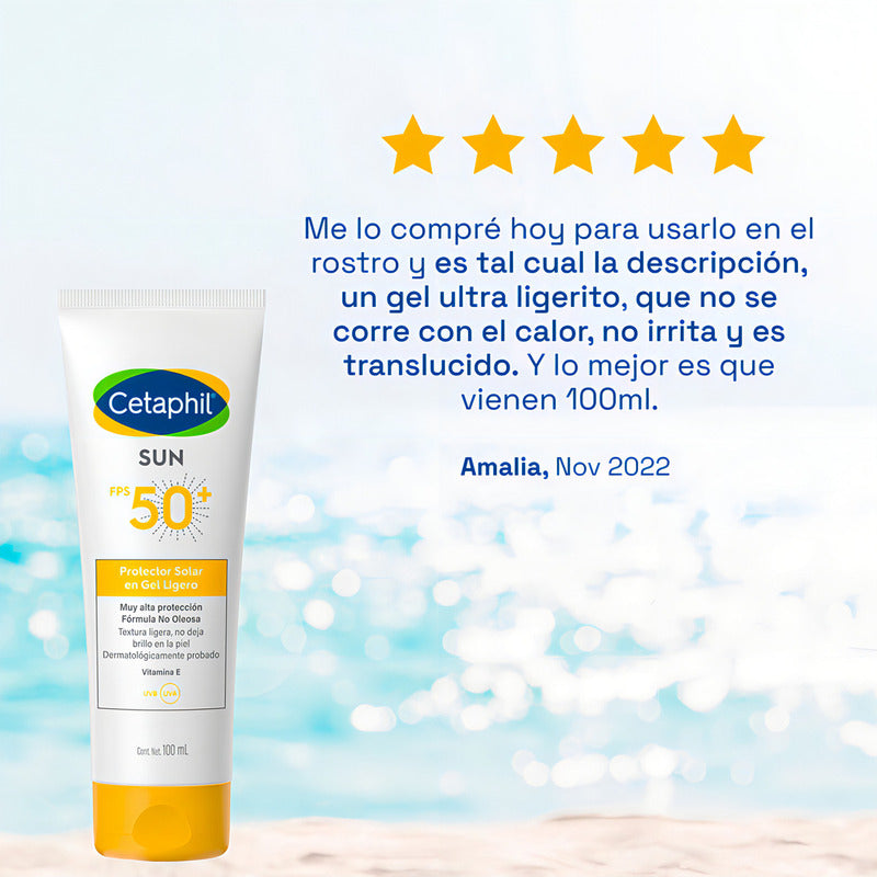 Fotoprotector Facial Gel Ligero Fps 50+ Cetaphil 100 Ml